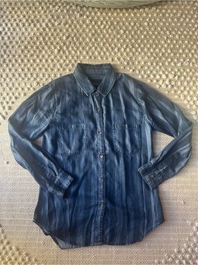 Rails Striped Chambray Oversized Button Up Shirt Size Small